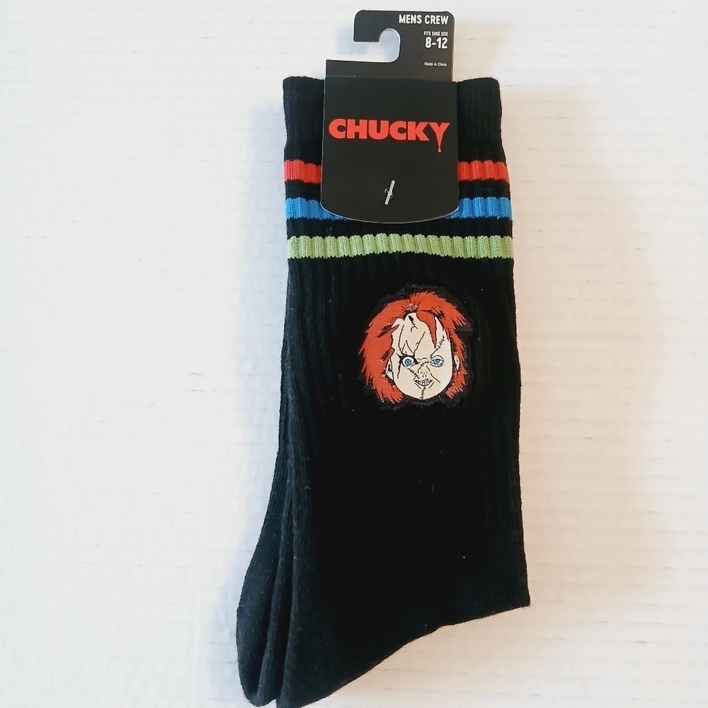 Chucky Varsity Stripe Men's Crew Socks 8-12